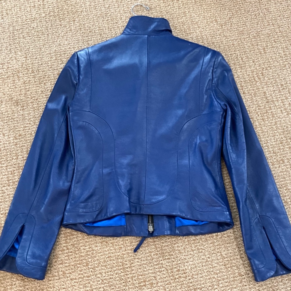 SHARON ROTH LEATHER JACKET. Hand tailored - Picture 9 of 10